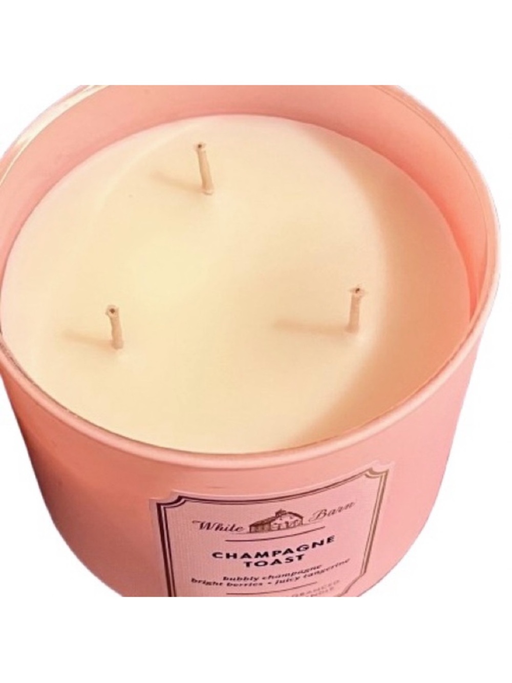 🆕- White Barn- 3- Wick Champagne Toast Blush Candle Jar with Gold Lid - Picture 6 of 7